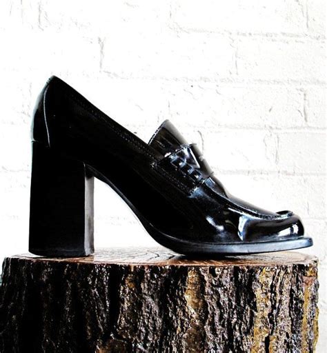 Patent Leather 1990s Vintage Shoes for Women 